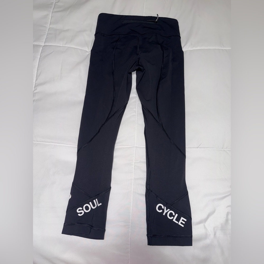 lululemon athletica Black Leggings with Pink Logo Patch - Picture 2 of 3